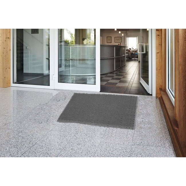 Intrada Nederland Grijze buitenmat - schrapend - natuurlijke uitstraling - 40 x 60 cm - polyethyleen