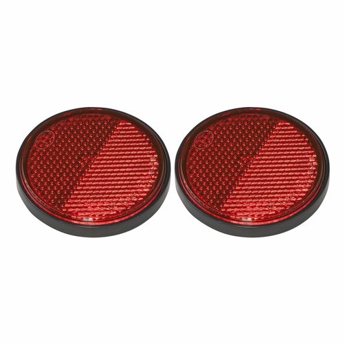 Pro Plus Reflector met Grondplaat Zelfklevend - Ø 55 mm - Rood - 2 stuks Pro Plus Reflector met Grondplaat Zelfklevend - Ø 55 mm - Rood - 2 stuks