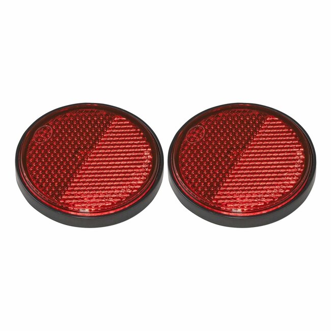 Pro Plus Reflector met Grondplaat Zelfklevend - Ø 55 mm - Rood - 2 stuks