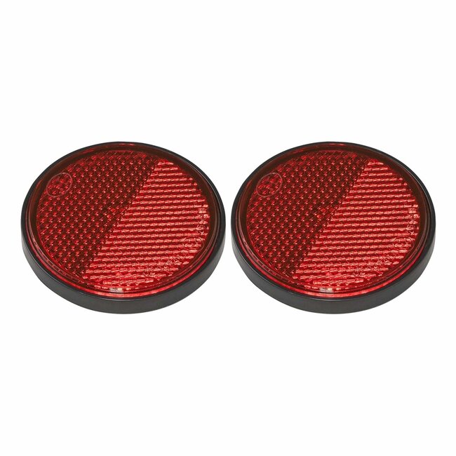 ProPlus Zelfklevende ronde reflector met grondplaat - rood - Ø 55 mm - 2 stuks