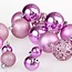 REA Kerstballen Set - Kunststof - Ø 6, 4 en 3 cm - Roze - 100 stuks