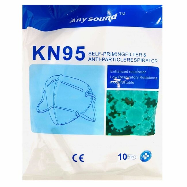 Anysound 4-laags FFP2 medische mondmaskers - wit - 10 stuks - met neusclip