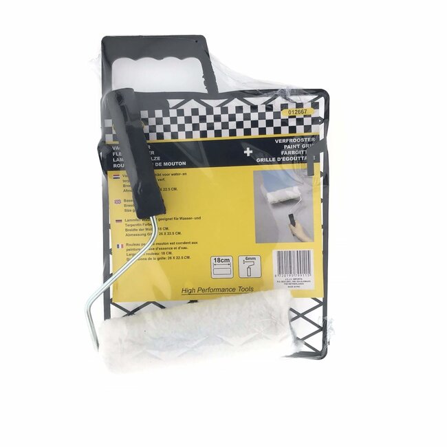 Benson Vachtroller met verfrooster - 18 cm - Voor muurverf - Inclusief rooster 26 x 22,5 cm