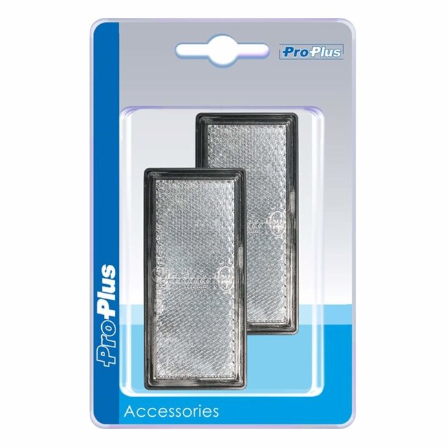 ProPlus Zelfklevende reflectoren - rechthoekig - wit - 85 x 39 mm - 2 stuks