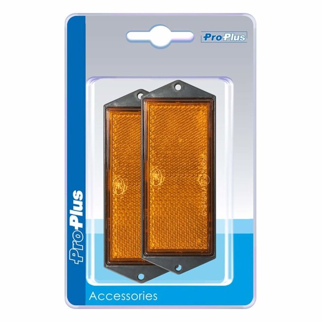 ProPlus Reflector met schroefbevestiging - rechthoekig - 104 x 40 mm - oranje - 2 stuks