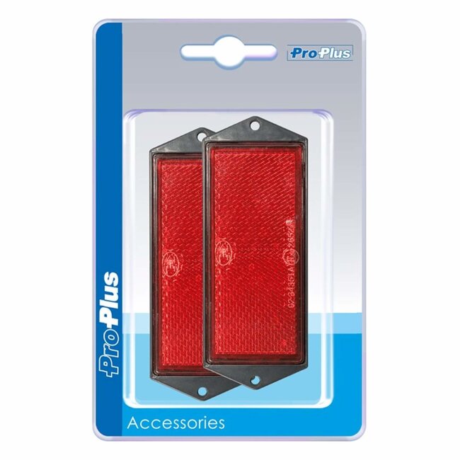 ProPlus Reflector met schroefbevestiging - rechthoekig - 104 x 40 mm - rood - 2 stuks