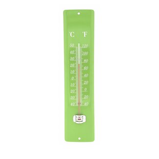 Benson Thermometer - Metaal - 30 cm - Groen - Voor Binnen en Buiten - Zonder Kwik