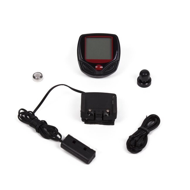 Benson Fietscomputer - 14 functies - bedraad - groot lcd-display - zwart