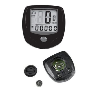 Benson Fietscomputer - 14 functies - bedraad - groot lcd-display - zwart