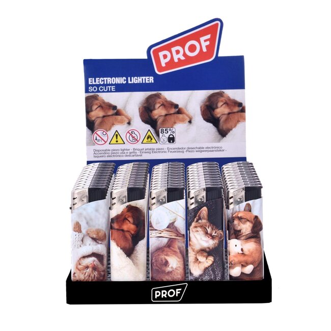 Prof Wegwerpaanstekers - Schattige dieren - 50 stuks - 8 x 2.4 x 1.2 cm