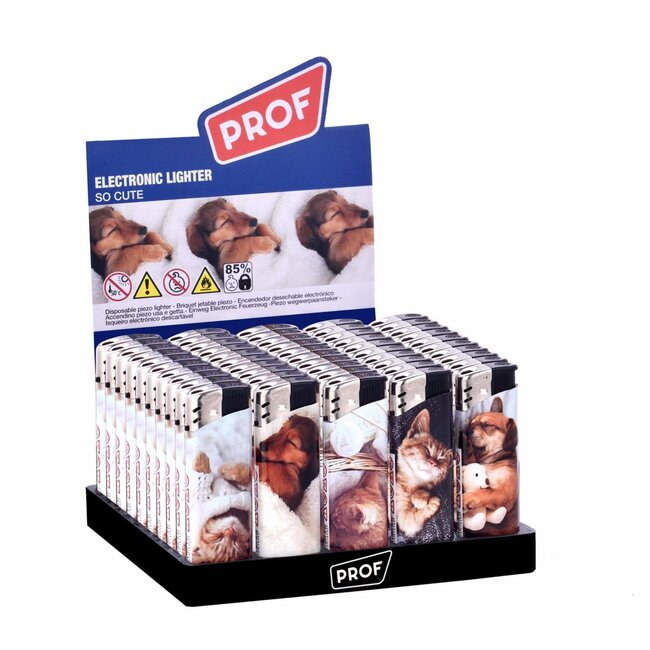 Prof Wegwerpaanstekers - Schattige dieren - 50 stuks - 8 x 2.4 x 1.2 cm