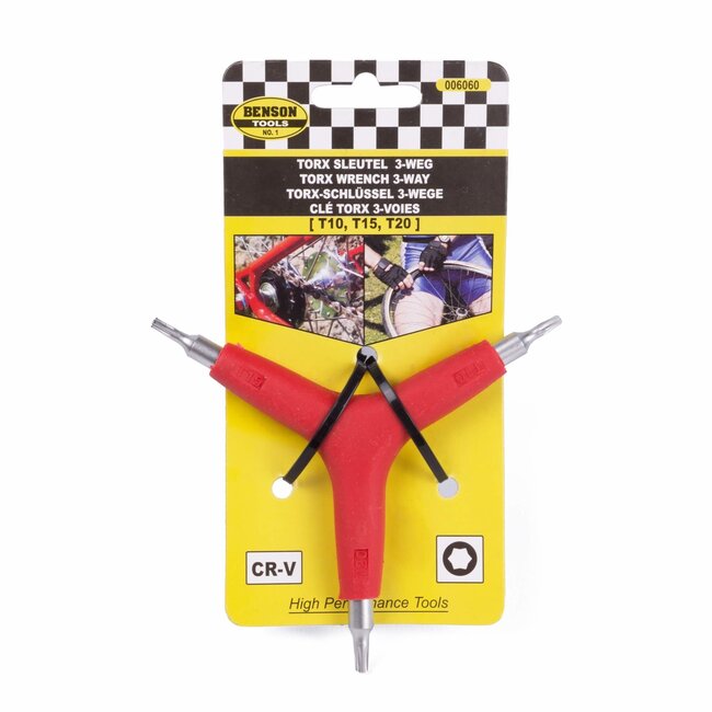 Benson 3-weg Torx sleutel - T10, T15, T25 - Compact en veelzijdig