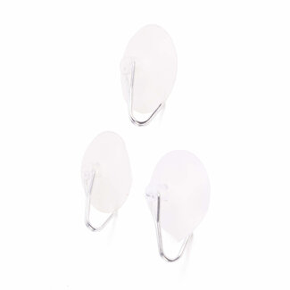Benson Zuignap met haak - 45 mm - wit - set van 3 - eenvoudig te bevestigen