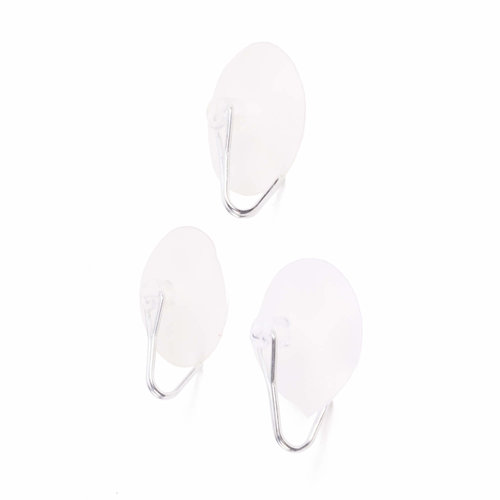 Benson Zuignap met Haak - 45 mm - Wit - 3 stuks Benson Zuignap met Haak - 45 mm - Wit - 3 stuks