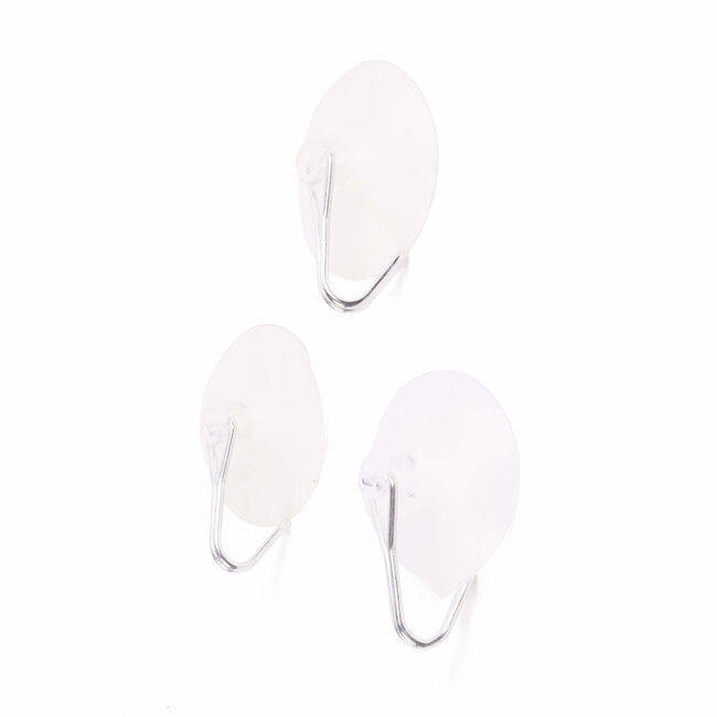 Benson Zuignap met haak - 45 mm - wit - set van 3 - eenvoudig te bevestigen