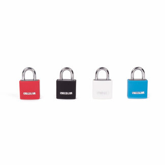 Stahlex Lichtgewicht aluminium hangslot - 20 mm - gekleurde sleutelhoesjes - 2 sleutels
