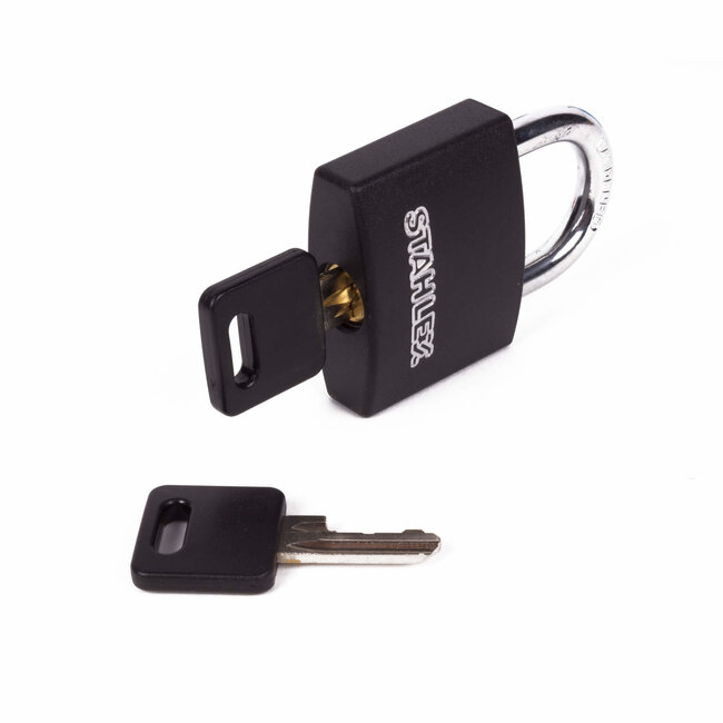 Stahlex Hangslot aluminium - kleurrijk - 40 mm - lichtgewicht - stootvast - met 2 sleutels