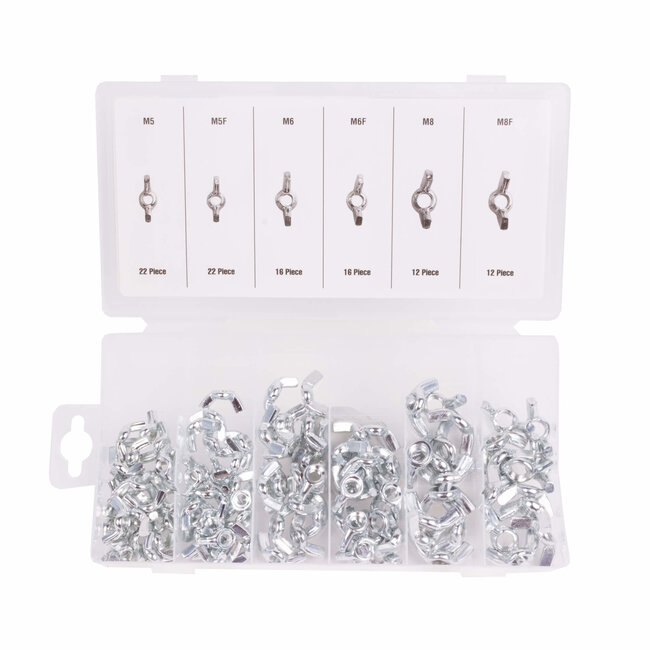 Benson Vleugelmoerenset - 100-delig - Diverse maten en soorten - Inclusief opbergbox