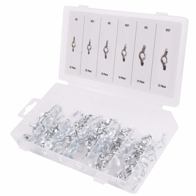 Benson Vleugelmoerenset - 100-delig - Diverse maten en soorten - Inclusief opbergbox