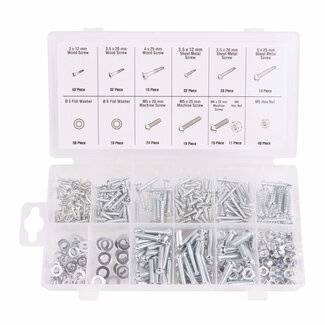 Benson Complete set schroeven, bouten en moeren - 347-delig - verzinkt - met opbergbox