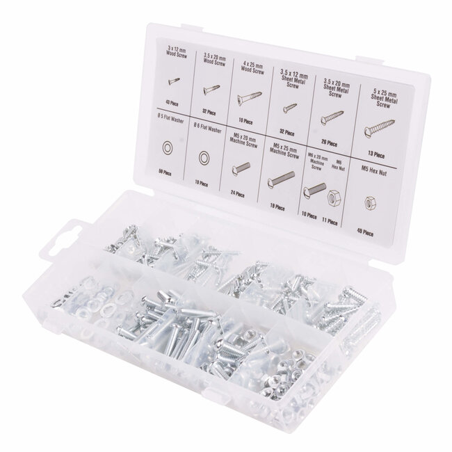 Benson Complete set schroeven, bouten en moeren - 347-delig - verzinkt - met opbergbox