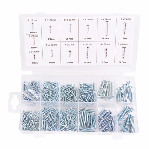 Benson Parkerschroeven Verzinkt in 13 Maten - 350 delig - Assortimentsdoos Benson Parkerschroeven Verzinkt in 13 Maten - 350 delig - Assortimentsdoos