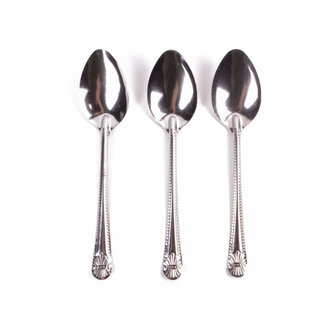 Benson Set van 3 metalen lepels - chroom - 16.5 cm - veelzijdig gebruik
