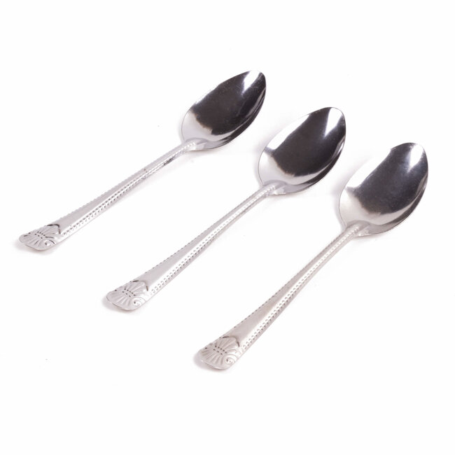 Benson Set van 3 metalen lepels - chroom - 16.5 cm - veelzijdig gebruik
