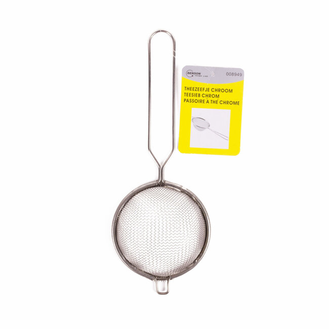 Benson Fijnmazige theezeef - Metaal - Ø 8 cm - Verchroomd - Handwas