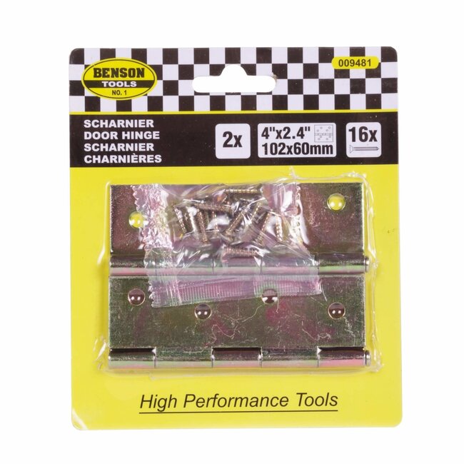 Benson Scharnier - 100 mm x 60 mm - 2-delig - Duurzaam en Sterk