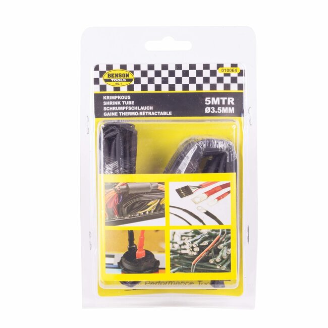 Benson Krimpkous - 3:1 Verhouding - 3.5 mm naar 1 mm - 5 meter - Zwart