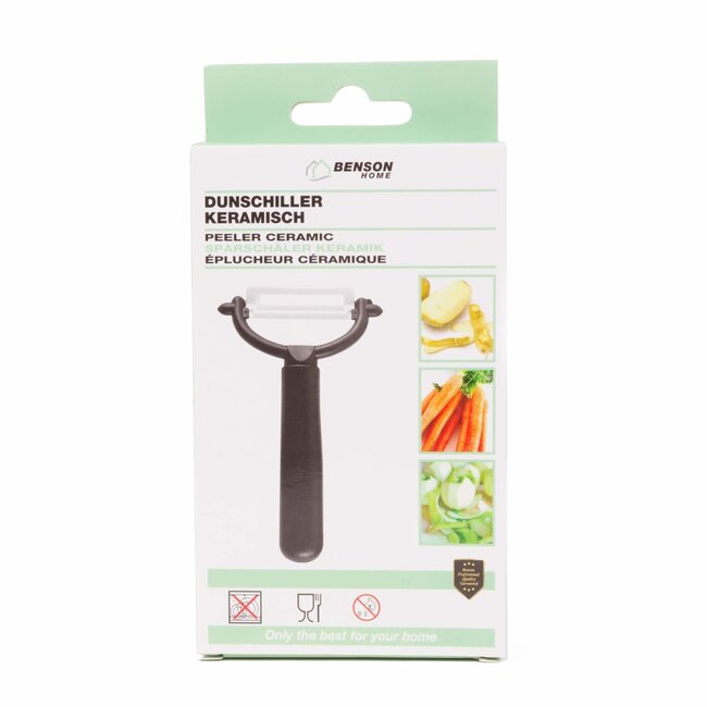 Benson Keramische dunschiller - Scherp lemmet - Geschikt voor links- en rechtshandigen - 4.2 cm - Zwart/Wit