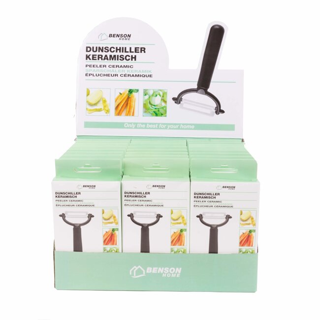 Benson Keramische dunschiller - Scherp lemmet - Geschikt voor links- en rechtshandigen - 4.2 cm - Zwart/Wit