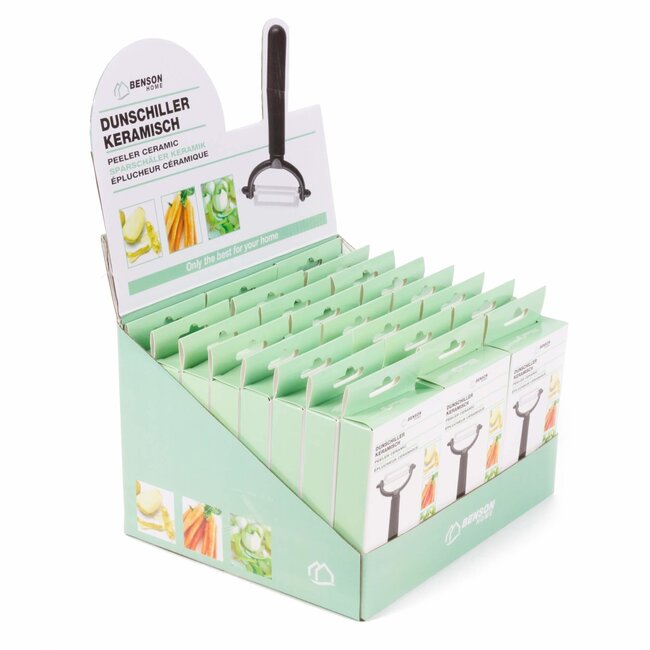 Benson Keramische dunschiller - Scherp lemmet - Geschikt voor links- en rechtshandigen - 4.2 cm - Zwart/Wit