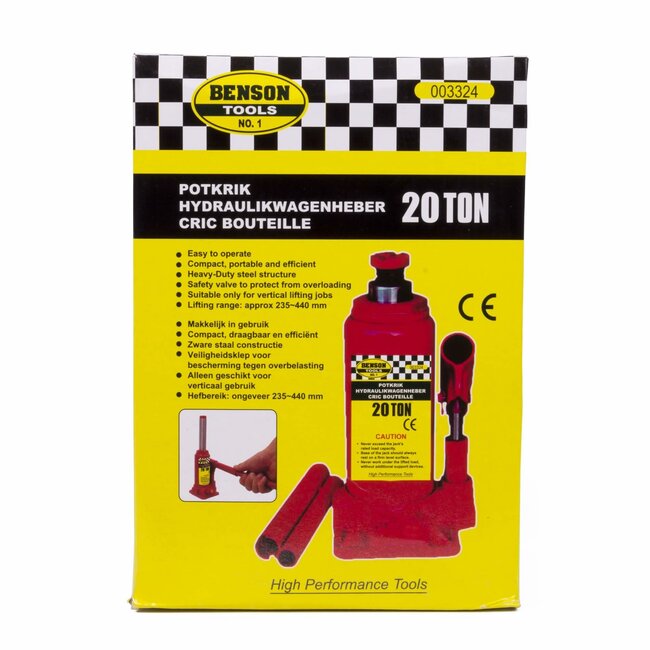 Benson Hydraulische potkrik - 20 ton - compact ontwerp - rood