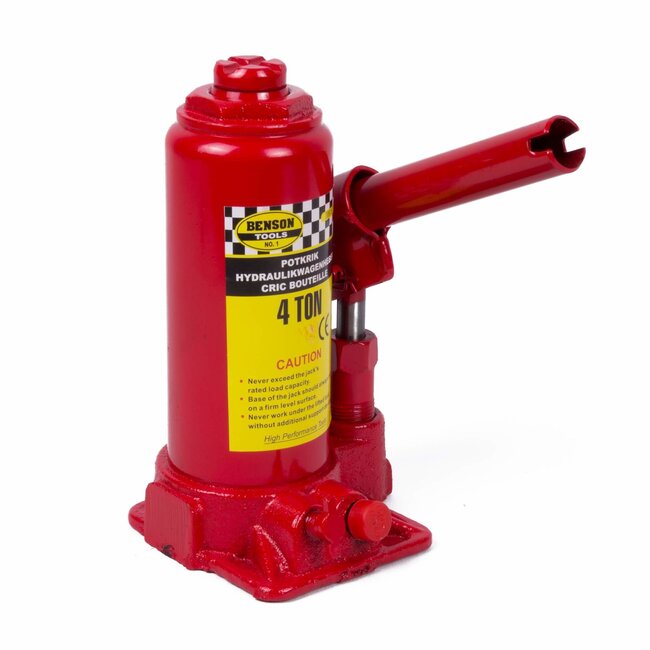Benson Hydraulische potkrik - 4 ton draagkracht - compact en draagbaar - hefbereik 180-340 mm