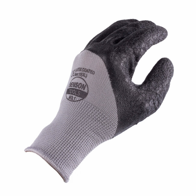 Benson Werkhandschoen - PU Flex - Rib - Vinger- en knokkelbescherming - Maat L - Grijs - 2 stuks