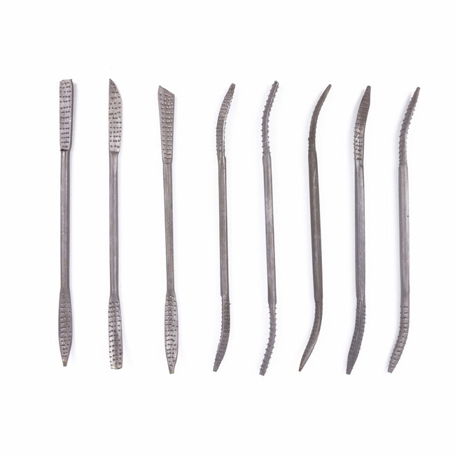 Benson 8-delige houtrasp set - massief staal - ideaal voor hout en speksteen - 185 mm