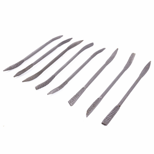 Benson 8-delige houtrasp set - massief staal - ideaal voor hout en speksteen - 185 mm