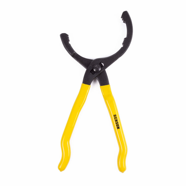 Benson Verstelbare oliefiltertang - rubberen handvat - zelfklemmend - 63-116 mm - geel