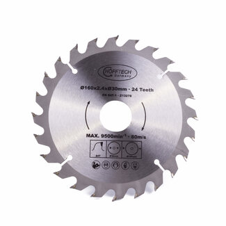 Hofftech Zaagblad cirkelzaag - Ø 160 mm - 24 tanden - Inclusief verloopringen - Hard metaal Hofftech Zaagblad cirkelzaag - Ø 160 mm - 24 tanden - Inclusief verloopringen - Hard metaal