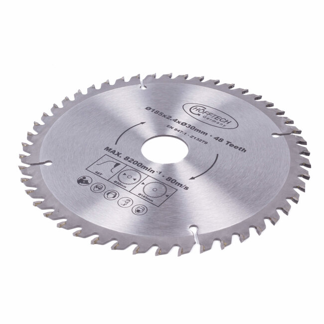 Hofftech Zaagblad cirkelzaag - 48 tanden - Ø 185 mm - Inclusief verloopringen