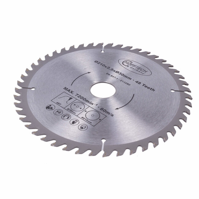 Hofftech Zaagblad cirkelzaag - Ø 210 mm - 48 tanden - Inclusief verloopringen