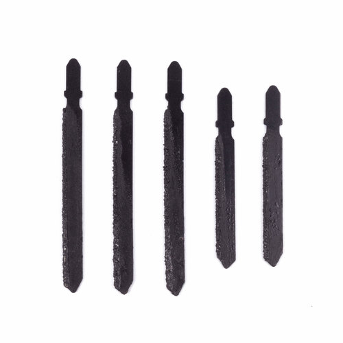 Hofftech Decoupeerzaag Bladen - T-Schacht - Tegels - 3 x 100 mm en 2 x 75 mm Hofftech Decoupeerzaag Bladen - T-Schacht - Tegels - 3 x 100 mm en 2 x 75 mm