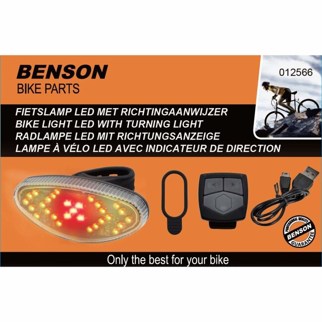 Benson Fietslamp met richtingaanwijzer - LED - Draadloze afstandsbediening - 3.7V - 800 mAh