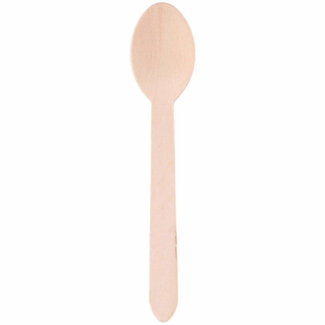 Alpina Houten eetlepels - 16 cm - 50 stuks - Duurzaam en stijlvol