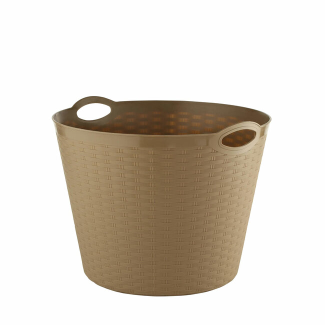 Benson Wasmand - Rattan Motief - 35 Liter - Assorti Kleuren - Lichtgewicht