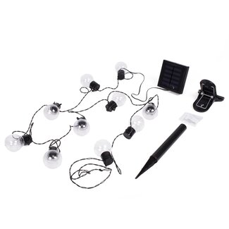 Benson Lichtsnoer op zonne-energie - 10 LED lampen - 6 meter - IP44 - Automatische inschakeling