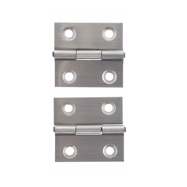 Benson Roestvrijstalen scharnieren - vast blad - 38 x 36 mm - inclusief schroeven - 2 stuks