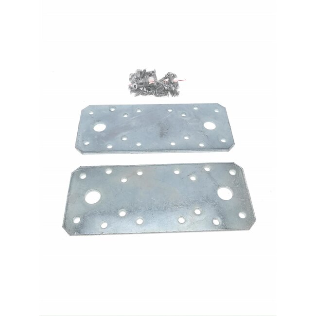 Benson Verbindingsplaat - IJzer - Verzinkt - Inclusief Schroeven - 135 x 55 mm - 2 stuks